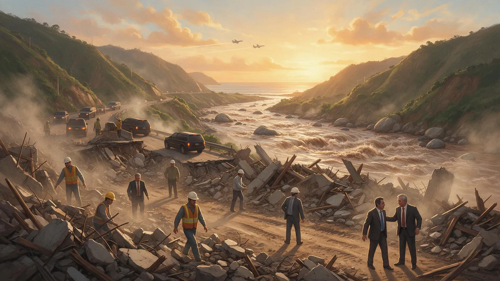 The day's cover: one painted scene made from today's pieces