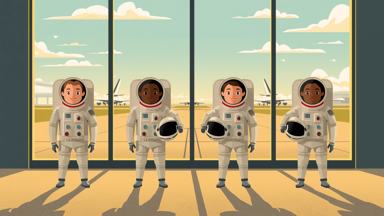 Astronauts arrive at Kennedy Space Center for mission
