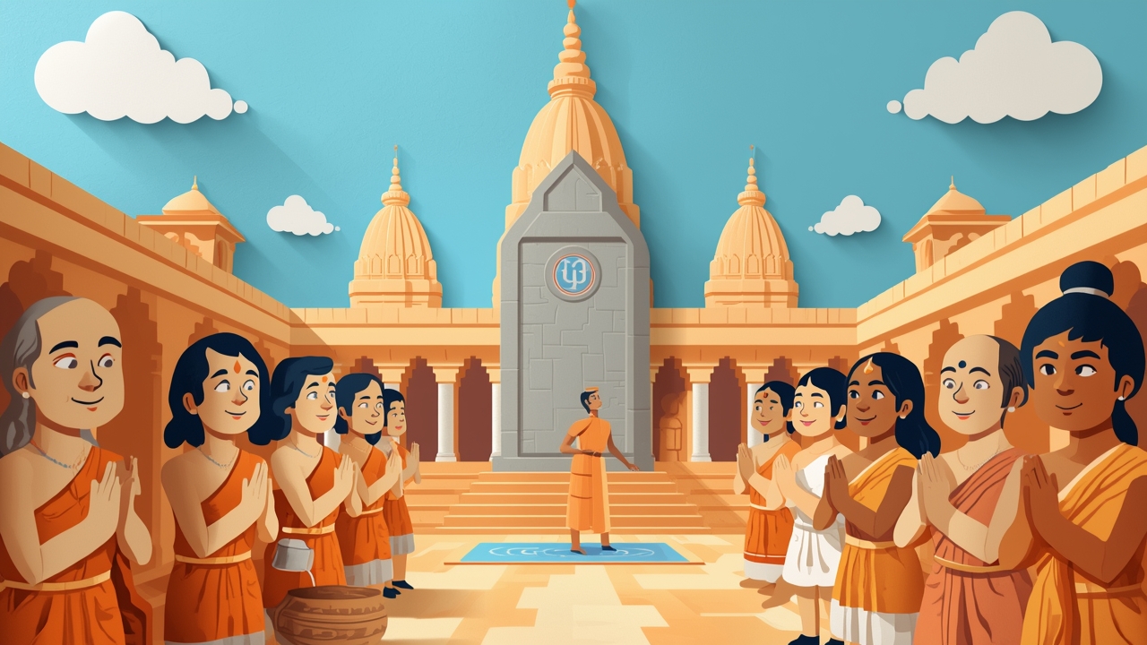 Devotees consecrate statues at Shiv Mandir temple