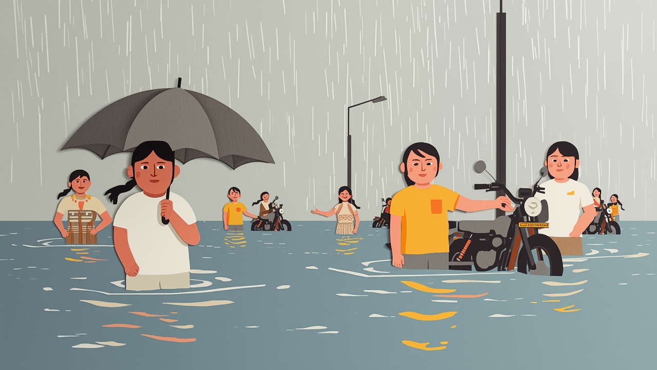 Floodwaters inundate Bangkok streets after heavy rain