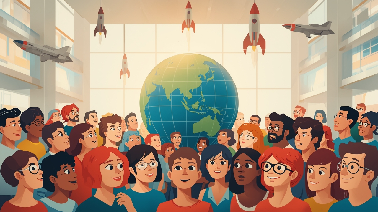 Global space travelers from 52 nations reach for the stars